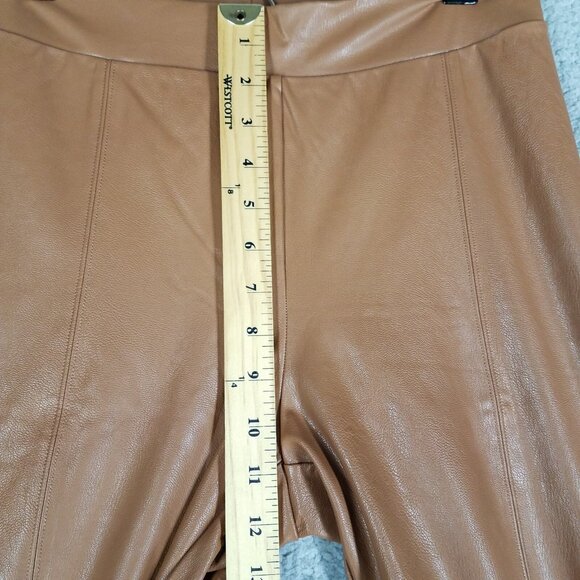 Commando Split Front Pants Women's Medium Faux Leather Bootcut Pull On Stretch - Picture 9 of 13